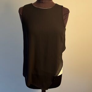 WHBM Black and White Sleeveless Top